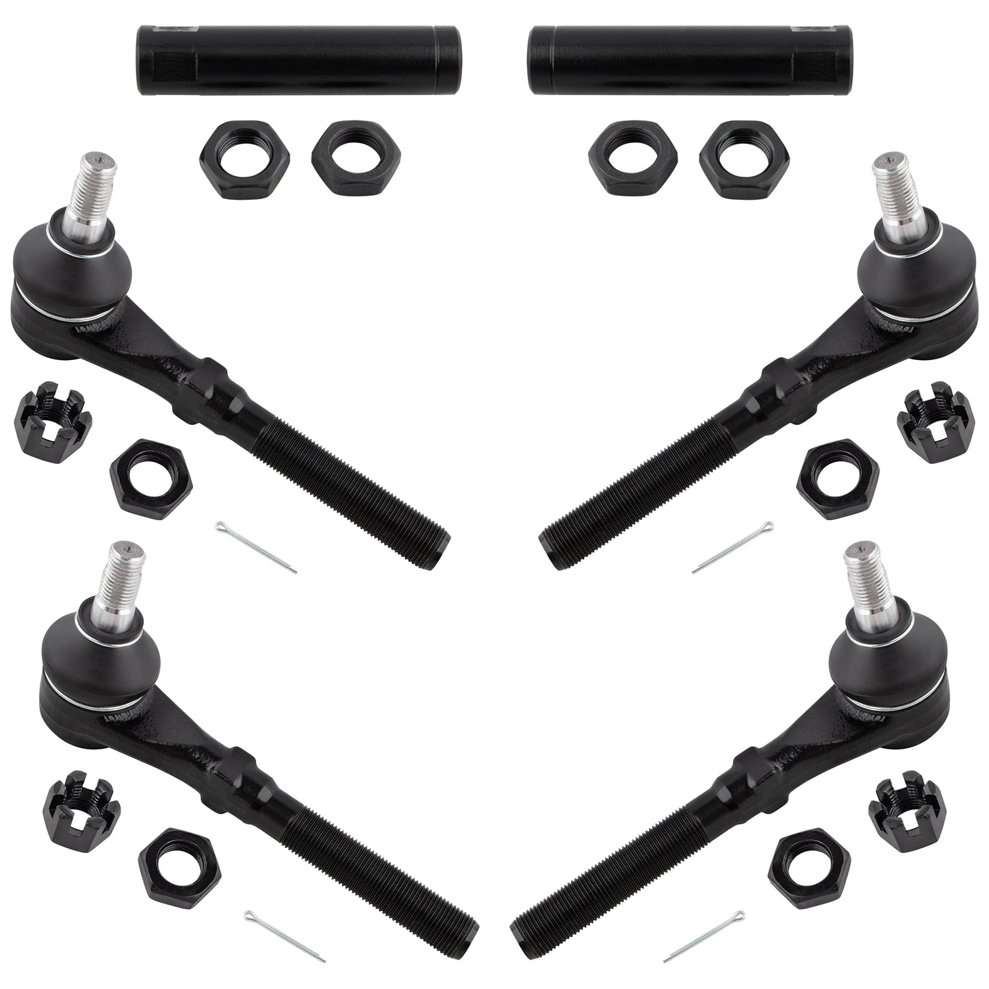 BOXI 6pc Front Inner Outer Tie Rods Adjusting Sleeve Fit for Ford Expedition 1997-2002