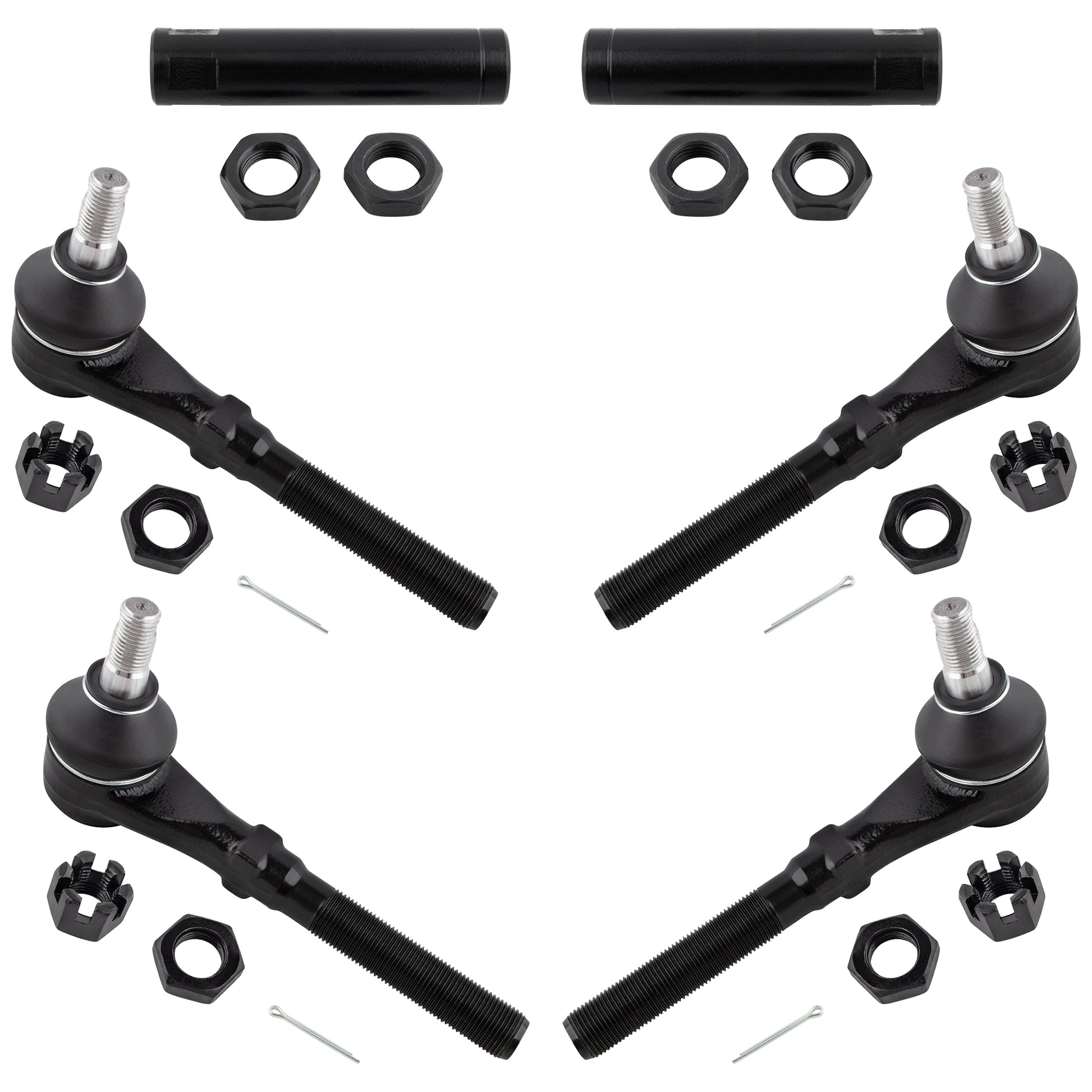 BOXI 6pc Front Inner Outer Tie Rods Adjusting Sleeve Fit for Ford Expedition 1997-2002