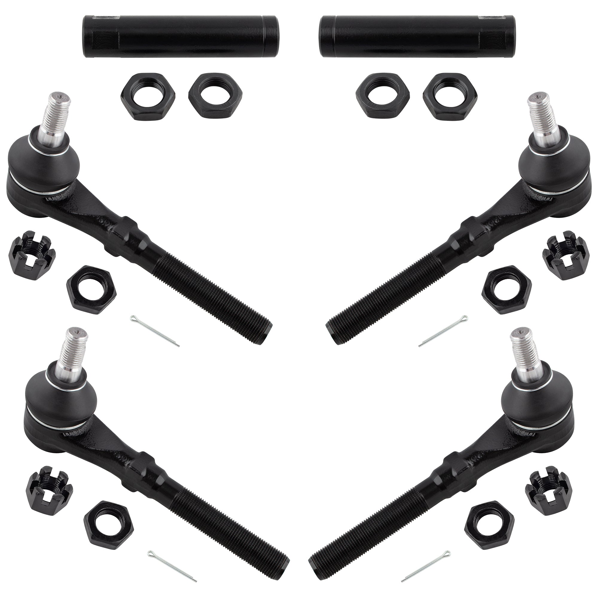 BOXI 6pc Front Inner Outer Tie Rods Adjusting Sleeve Fit for Ford Expedition 1997-2002