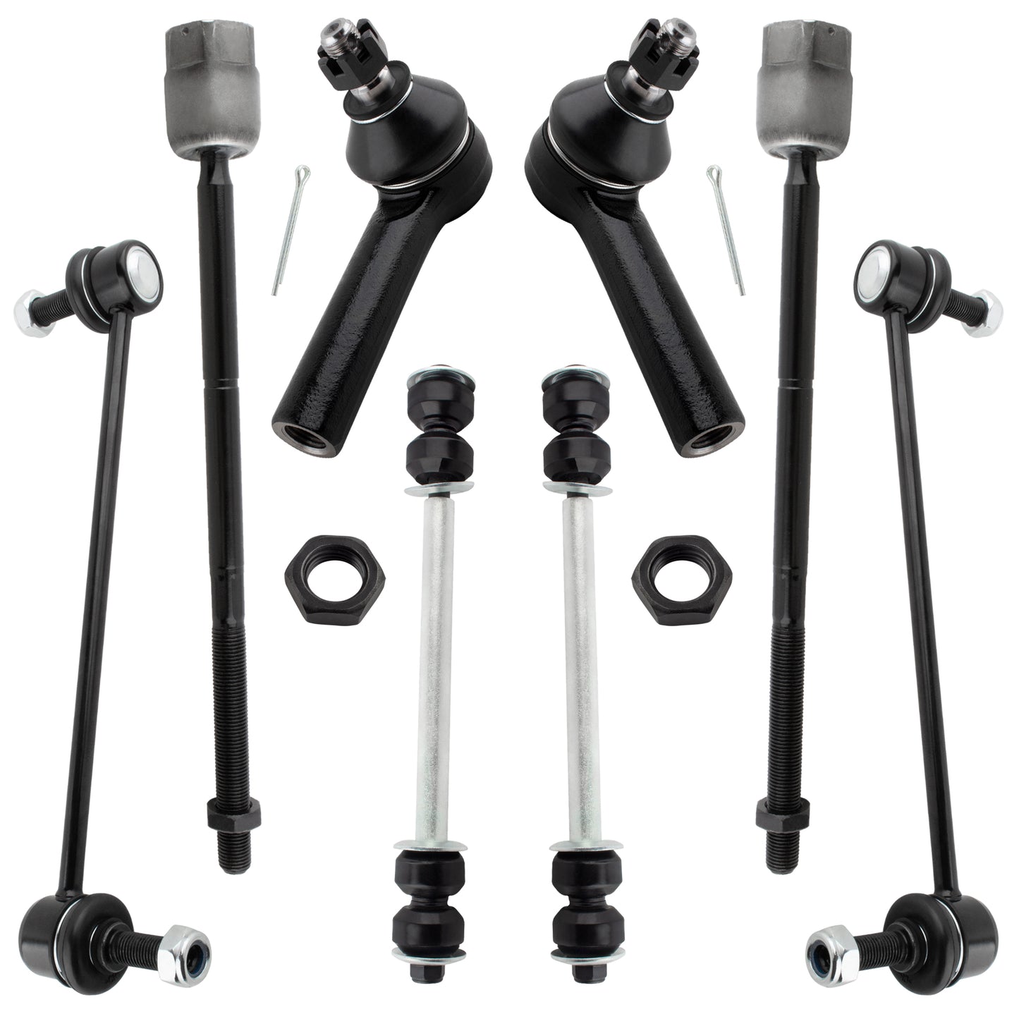 BOXI 8pc Front Rear Sway Bars Tie Rods Fit for Ford Taurus 1986-1995 Sedan