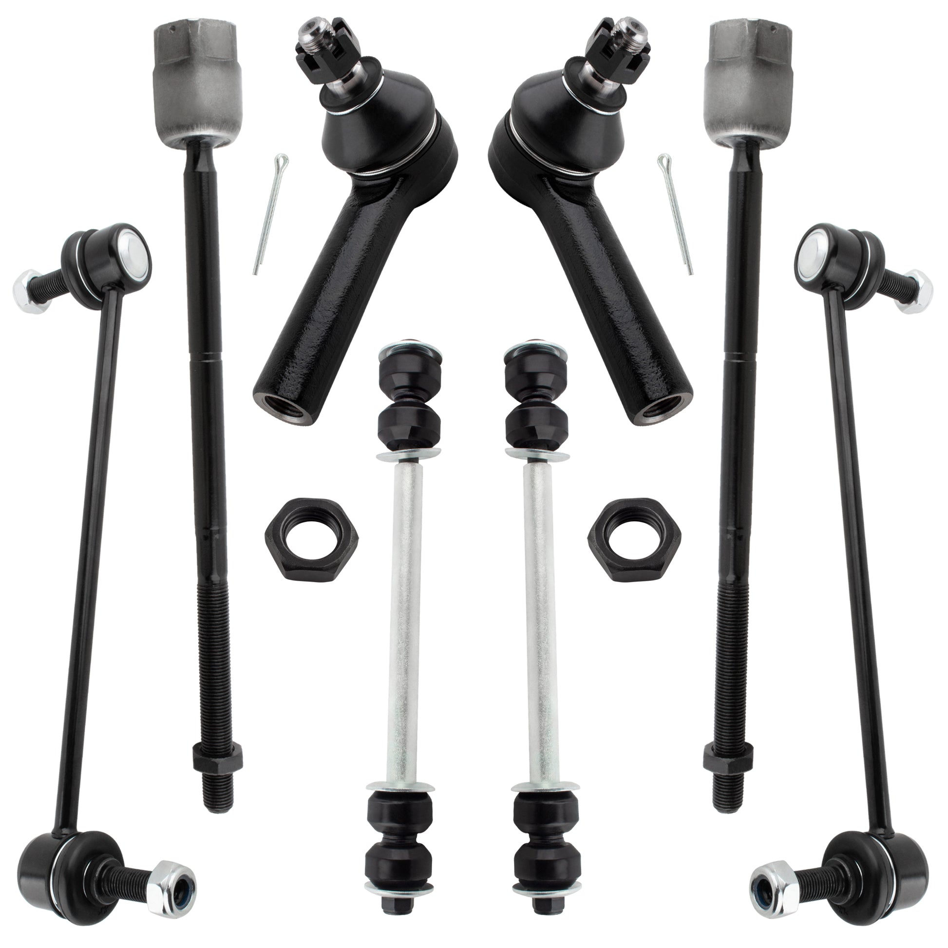 BOXI 8pc Front Rear Sway Bars Tie Rods Fit for Ford Taurus 1986-1995 Sedan