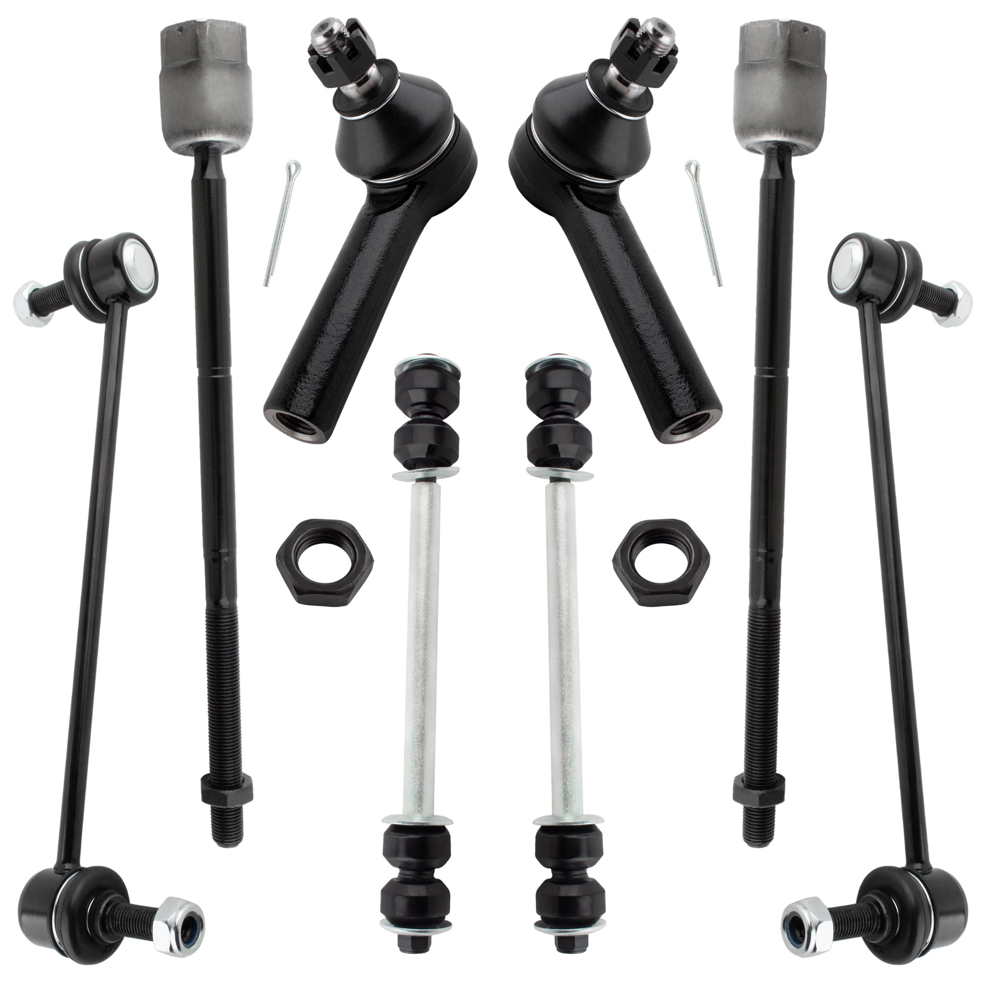 BOXI 8pc Front Rear Sway Bars Tie Rods Fit for Ford Taurus 1986-1995 Sedan