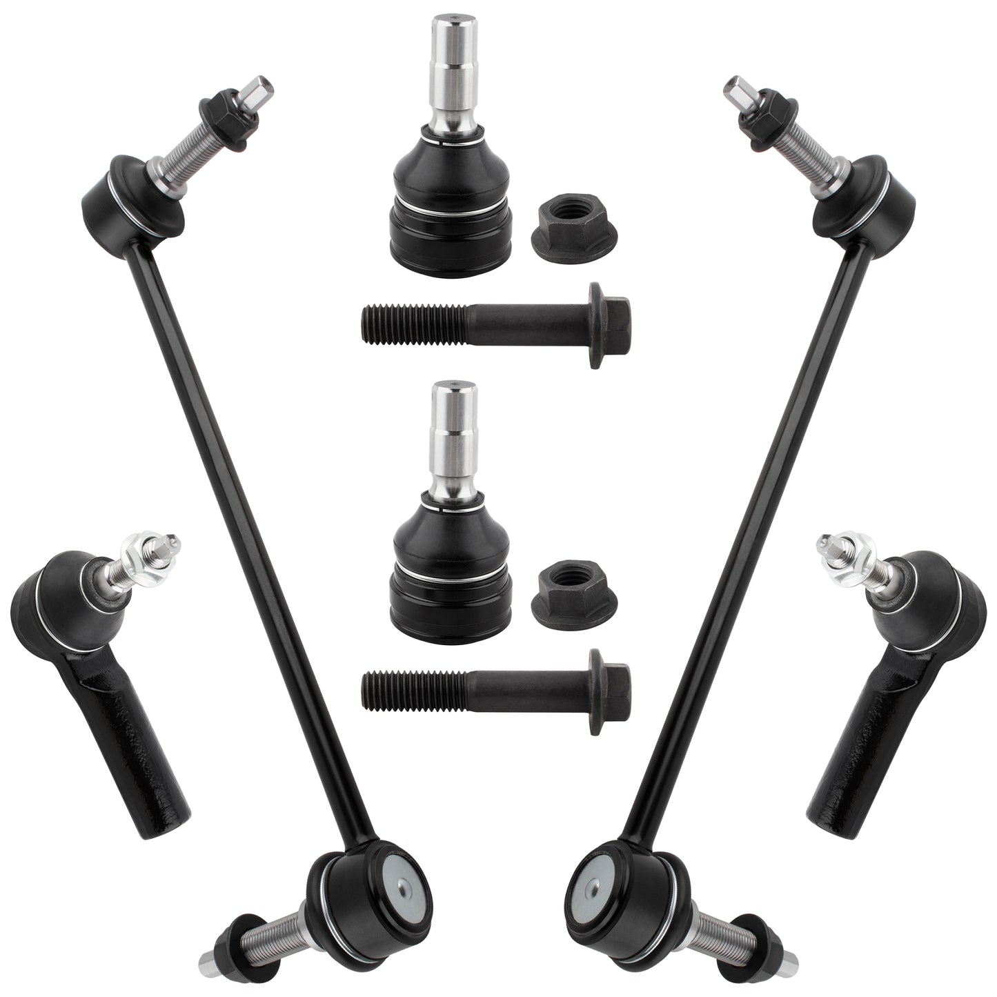 BOXI 6pc Front Ball Joints Sway Bars Tie Rods Fit for Ford Mustang 2005 2006 2007 2008 2009 2010 No