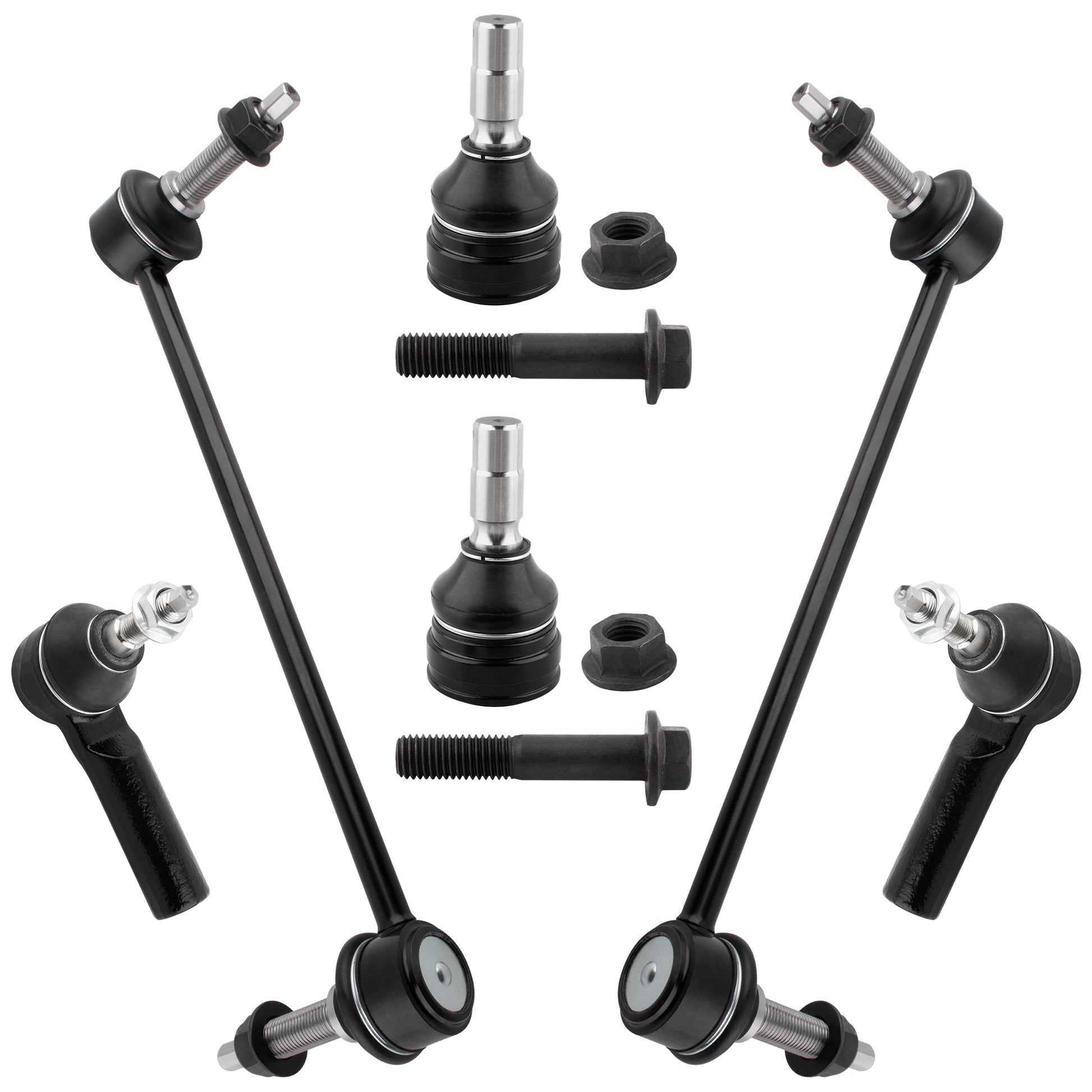 BOXI 6pc Front Ball Joints Sway Bars Tie Rods Fit for Ford Mustang 2005 2006 2007 2008 2009 2010 No