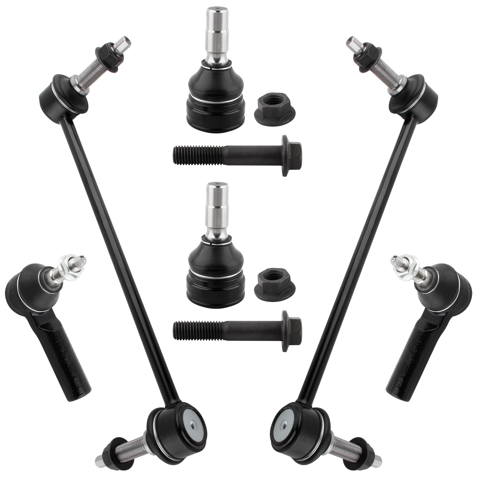 BOXI 6pc Front Ball Joints Sway Bars Tie Rods Fit for Ford Mustang 2005 2006 2007 2008 2009 2010 No