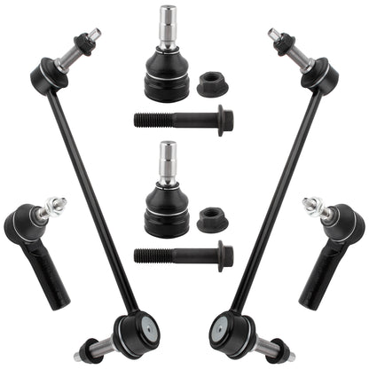 BOXI 6pc Front Ball Joints Sway Bars Tie Rods Fit for Ford Mustang 2005 2006 2007 2008 2009 2010 No