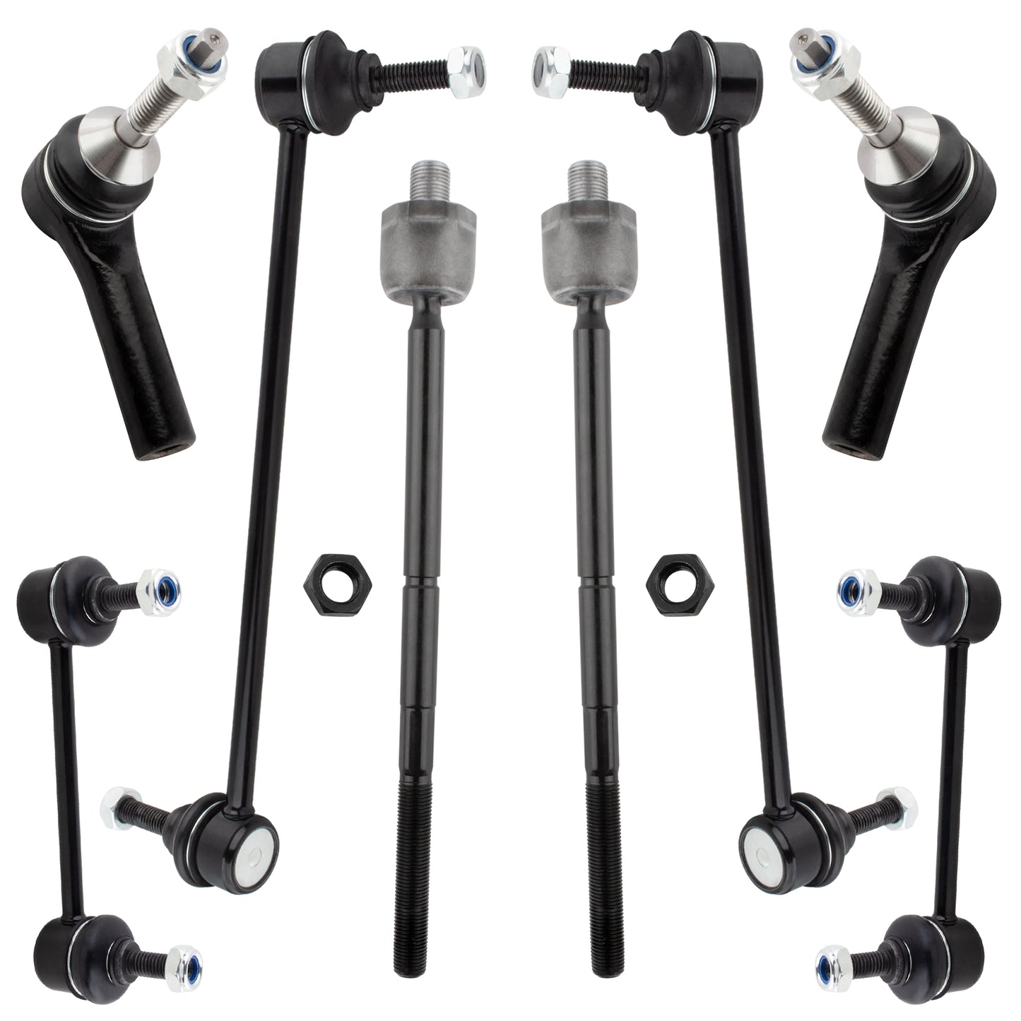 BOXI 8pc Front Rear Tie Rods Sway Bars Fit for Ford Five Hundred Freestyle 2005-2007 Taurus