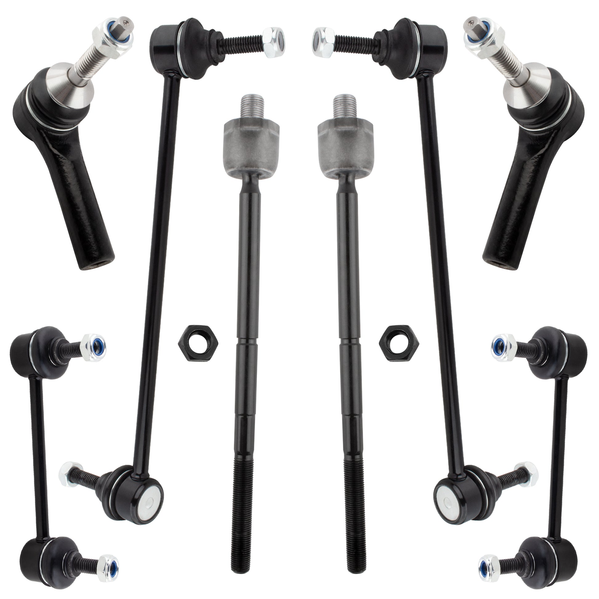BOXI 8pc Front Rear Tie Rods Sway Bars Fit for Ford Five Hundred Freestyle 2005-2007 Taurus