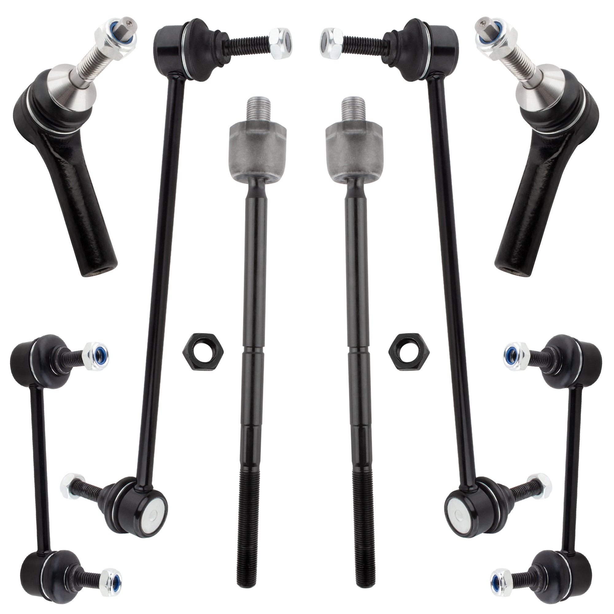 BOXI 8pc Front Rear Tie Rods Sway Bars Fit for Ford Five Hundred Freestyle 2005-2007 Taurus