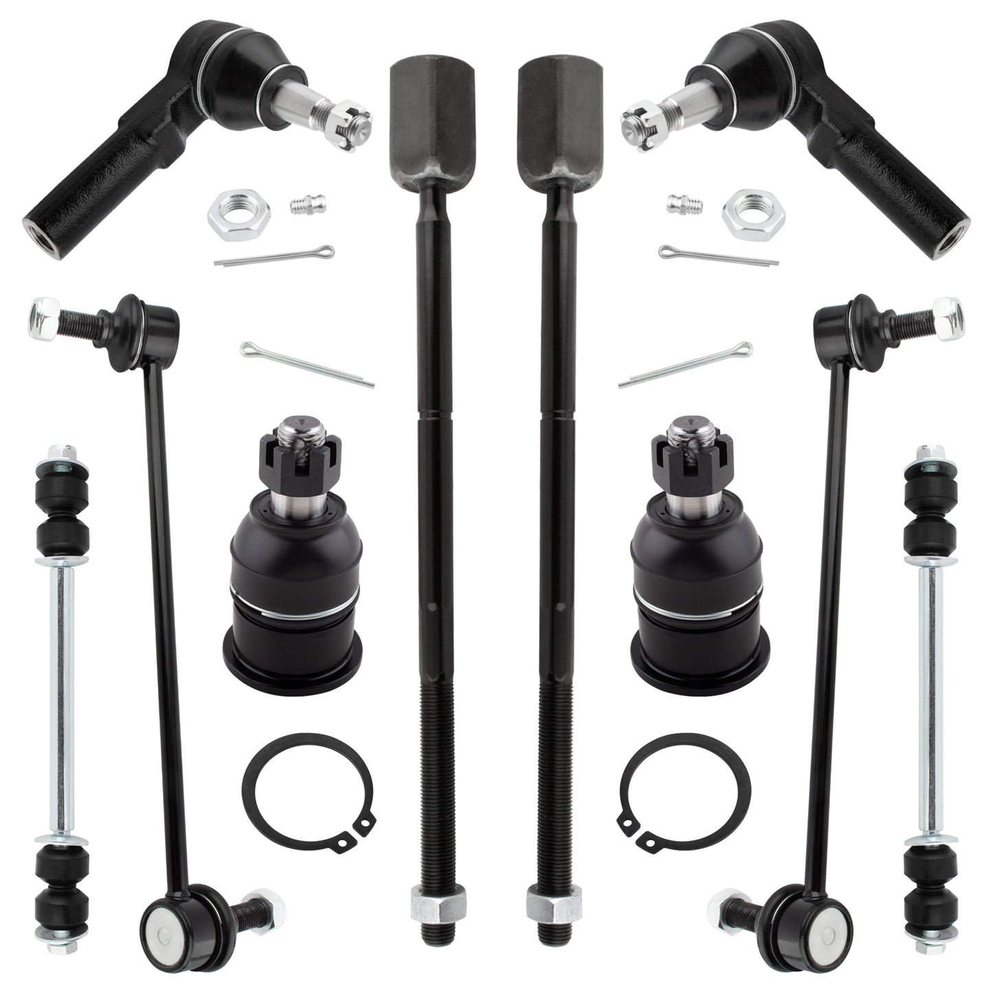 BOXI 10pc Front Rear Sway Bars Tie Rods Ball Joints Kit Fits for Ford Taurus 1996-2007