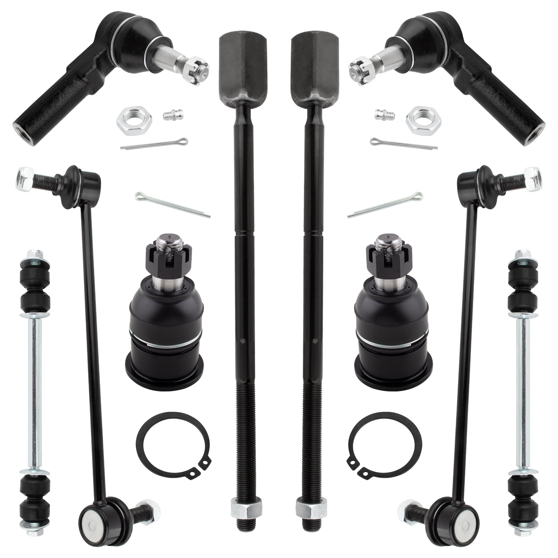 BOXI 10pc Front Rear Sway Bars Tie Rods Ball Joints Kit Fits for Ford Taurus 1996-2007