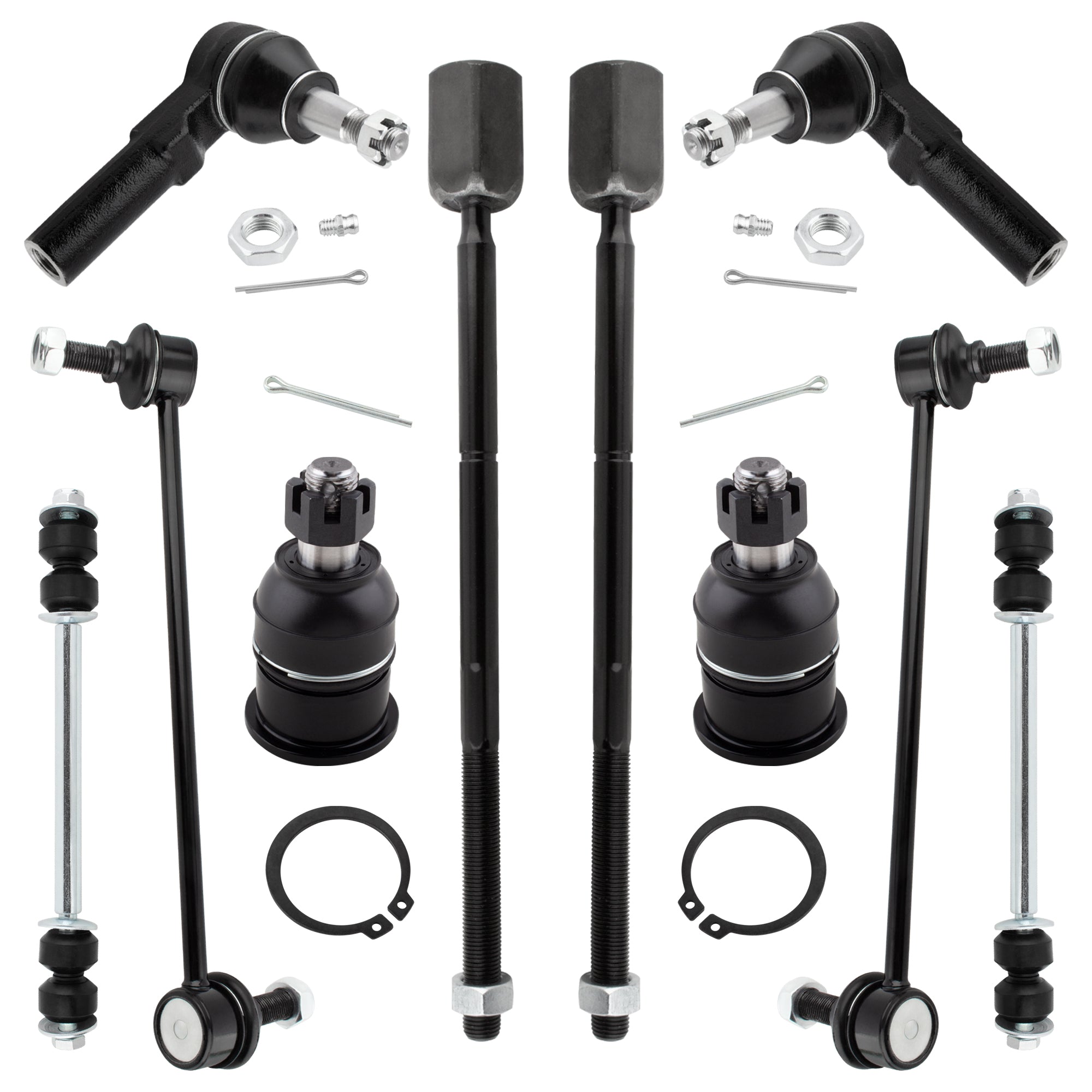 BOXI 10pc Front Rear Sway Bars Tie Rods Ball Joints Kit Fits for Ford Taurus 1996-2007