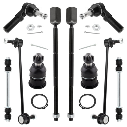 BOXI 10pc Front Rear Sway Bars Tie Rods Ball Joints Kit Fits for Ford Taurus 1996-2007