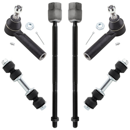 BOXI 6pc Front Sway Bars Outer Inner Tie Rods Fit for Ford Aerostar 1986-1997