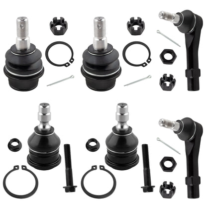 BOXI 6pc Front Upper Lower Ball Joints Outer Tie Rods Fit for Ford Ranger 1998-2011 RWD