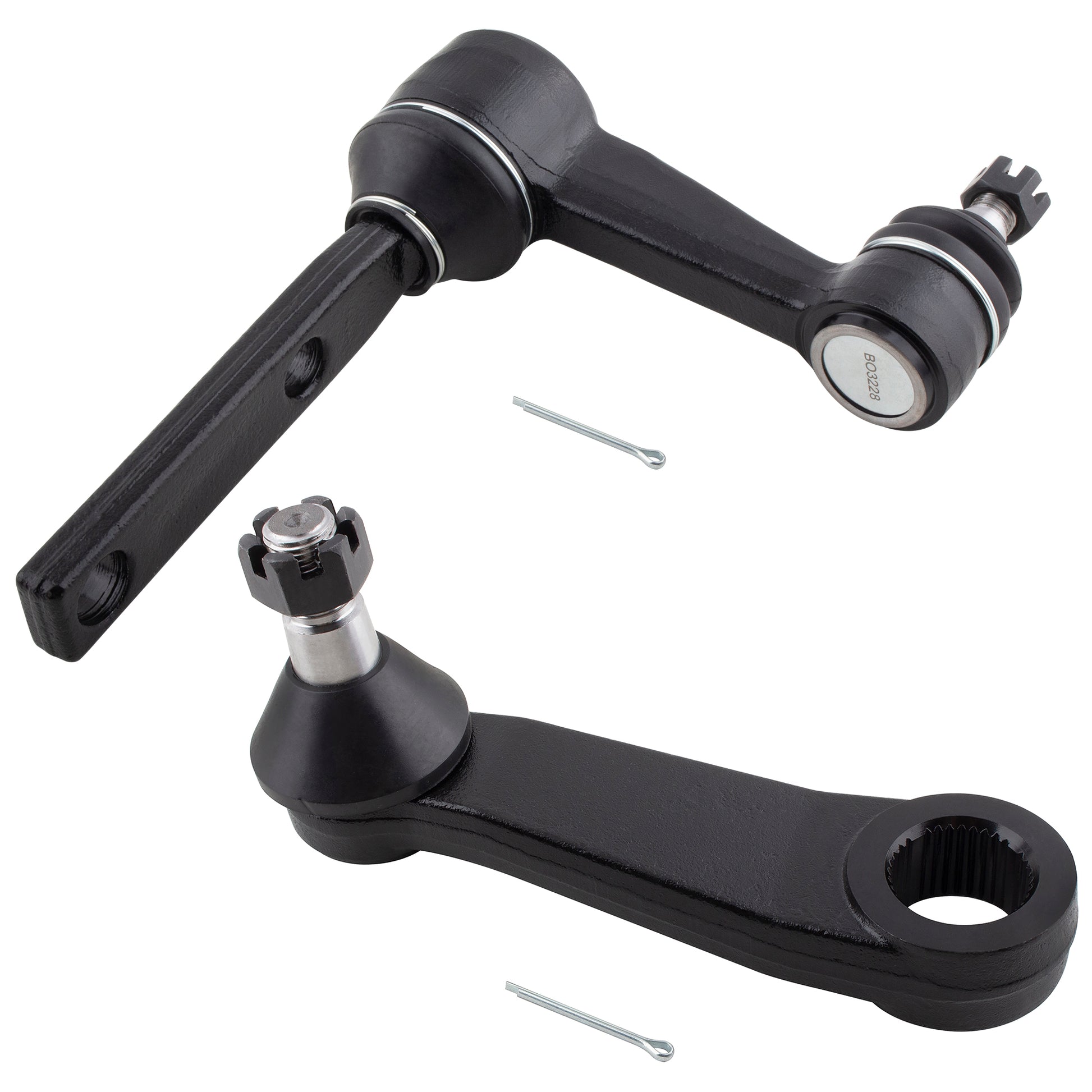 BOXI (Set of 2) Front Pitman Arm Idler Arm With 3.43 Inch Bolt Pattern Fits for Ford Expedition