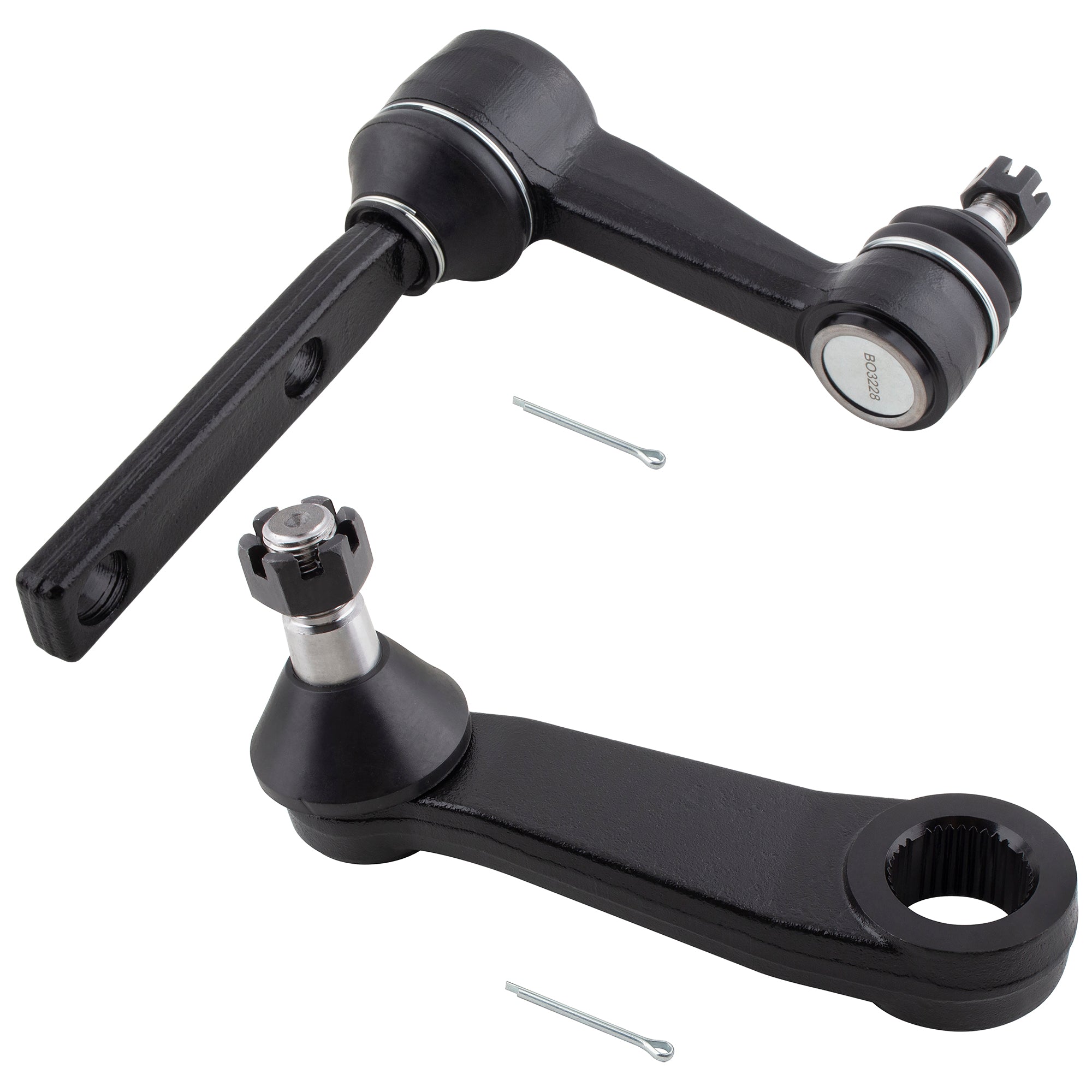 BOXI (Set of 2) Front Pitman Arm Idler Arm With 3.43 Inch Bolt Pattern Fits for Ford Expedition