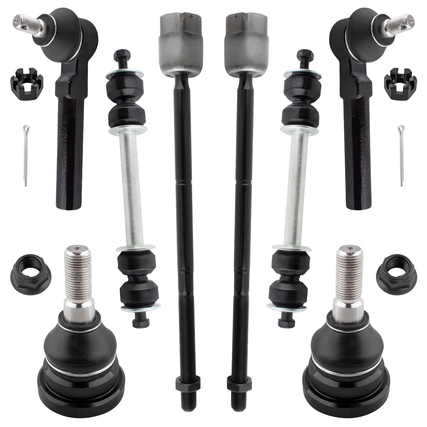 BOXI (Set of 8) K8661 K8848 ES3184 EV127 Front Inner Outer Tie Rods Ball Joints Sway Bars Fit