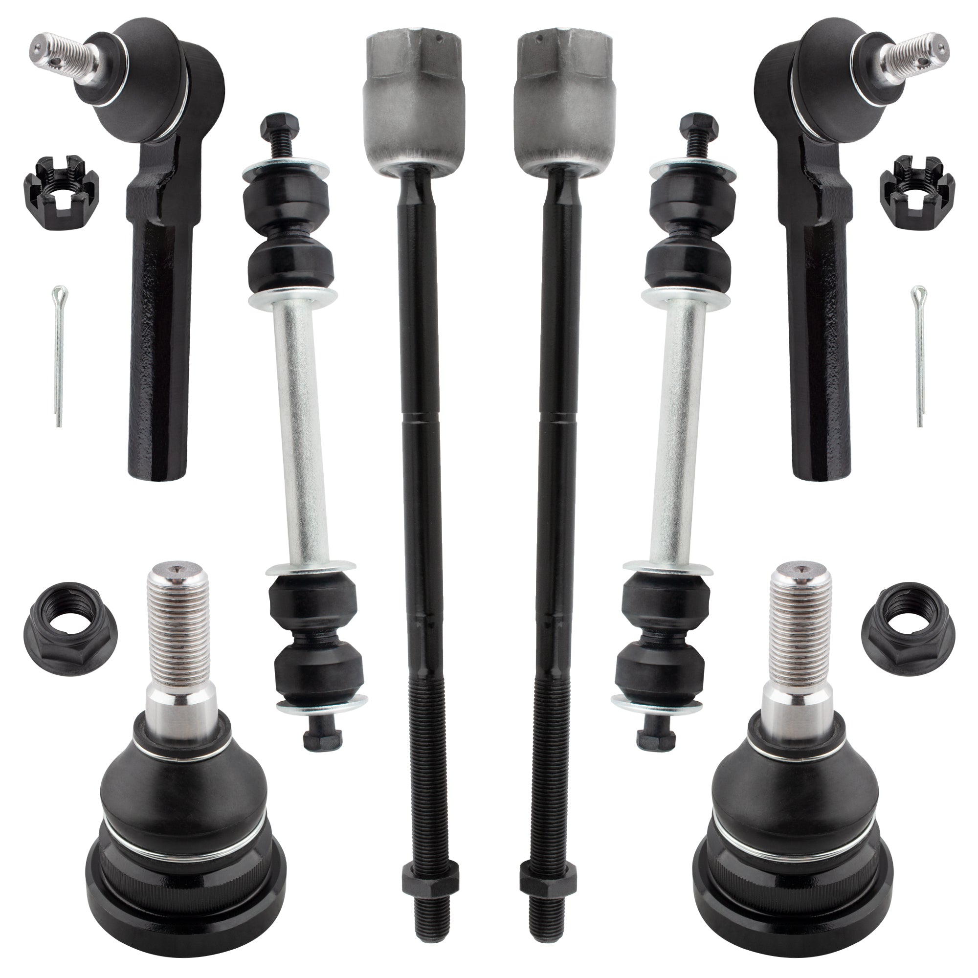 BOXI (Set of 8) K8661 K8848 ES3184 EV127 Front Inner Outer Tie Rods Ball Joints Sway Bars Fit