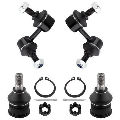 BOXI (Set of 4) 2x Front Stabilizer Sway Bar End Link + 2x Front Lower Ball Joints Fit for Honda