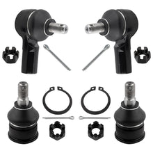 BOXI (2) Lower Ball Joints + (2) Outer Tie Rod Links Fit for Honda Element 2003 2004 2005 2006 2007