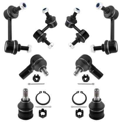 BOXI (Set of 8) Front Rear Sway Bar End Links Front Lower Ball Joints Outer Tie Rods Fit for Honda