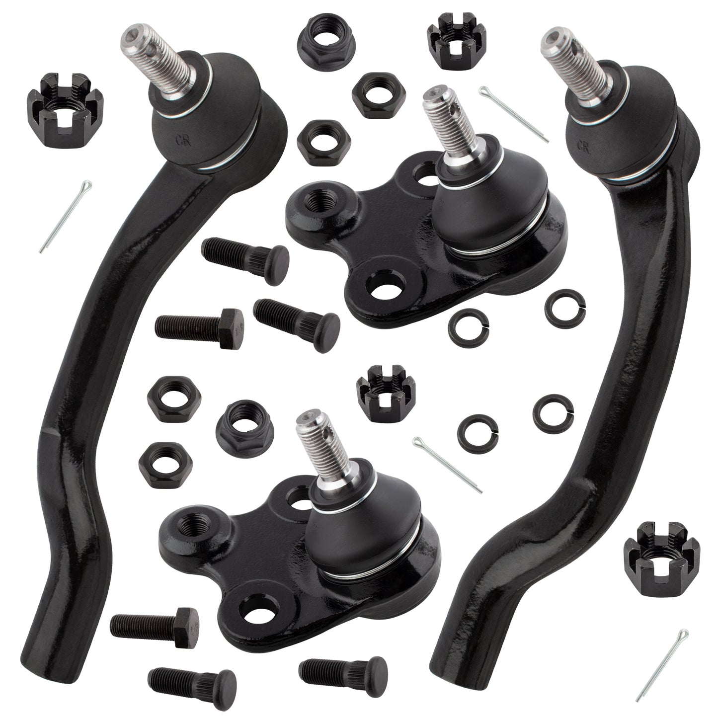 BOXI 4pcs Front Lower Ball Joints + Outer Tie Rod Fit for Acura ILX 2013-2015