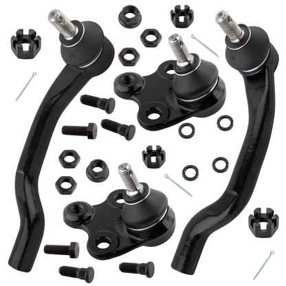 BOXI 4pcs Front Lower Ball Joints + Outer Tie Rod Fit for Acura ILX 2013-2015