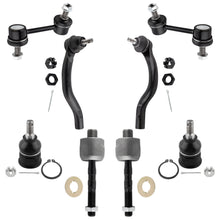 BOXI Set of 8 Front Sway Bar Link Lower Ball Joint Inner & Outer Tie Rod End Compatible for Honda