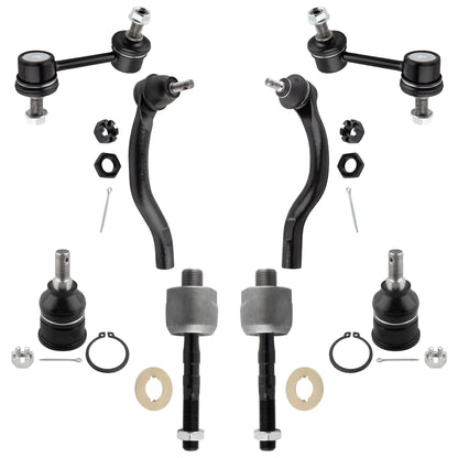 BOXI Set of 8 Front Sway Bar Link Lower Ball Joint Inner & Outer Tie Rod End Compatible for Honda