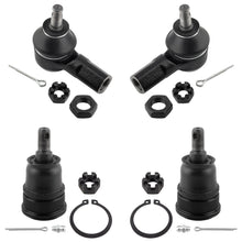 BOXI (Set of 4) 2x Front Lower Ball Joints + 2x Front Outer Tie Rod Ends Suspension Kit Front