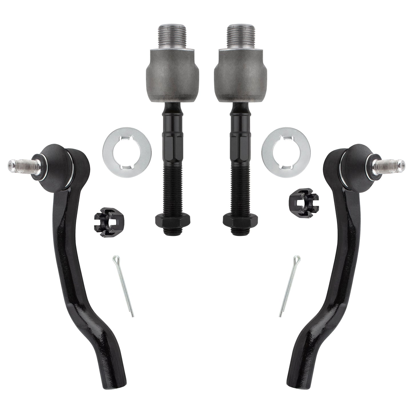 BOXI 4pcs Inner and Outer Tie Rod End Links Fit for Honda Accord 2008 2009 2010 2011 2012