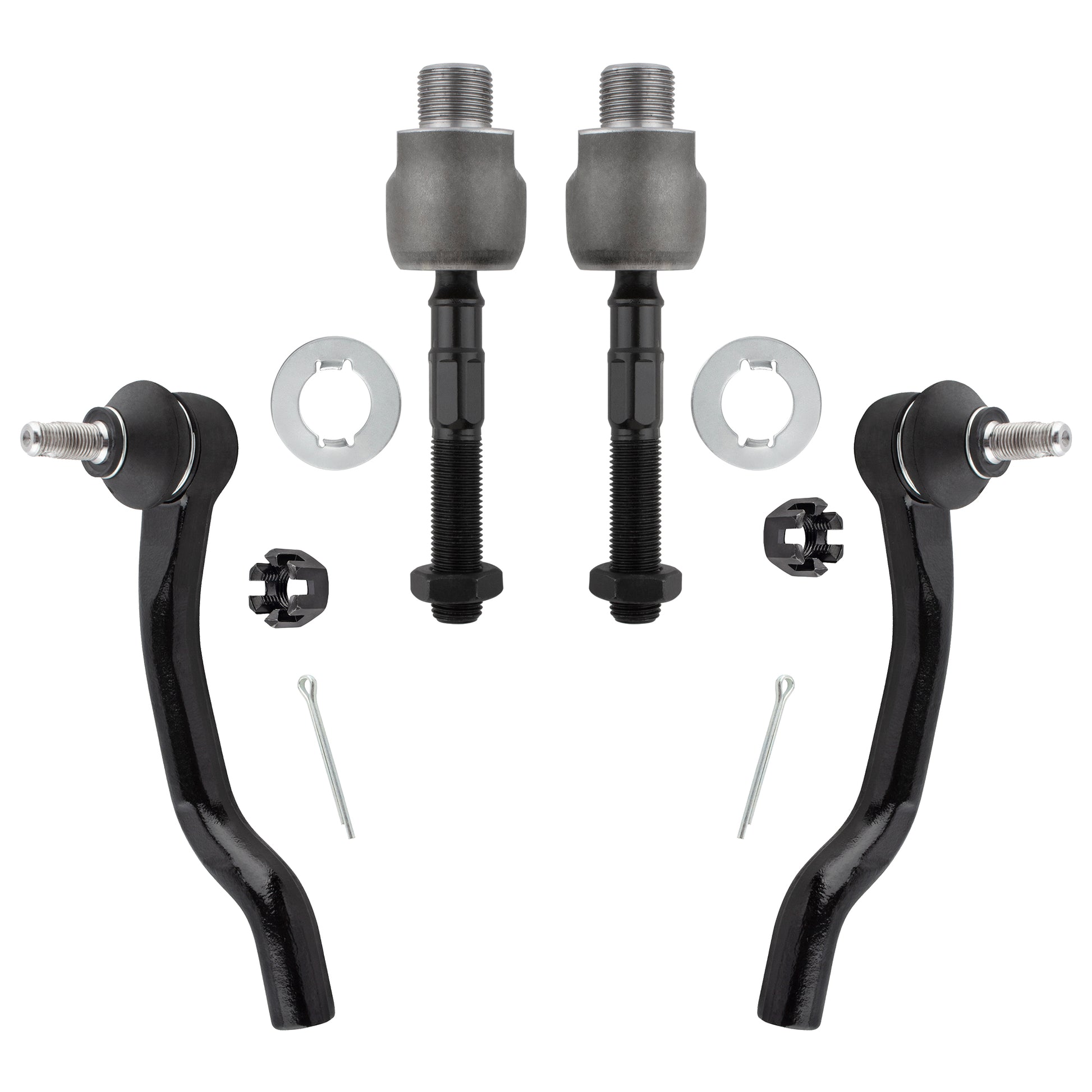 BOXI 4pcs Inner and Outer Tie Rod End Links Fit for Honda Accord 2008 2009 2010 2011 2012