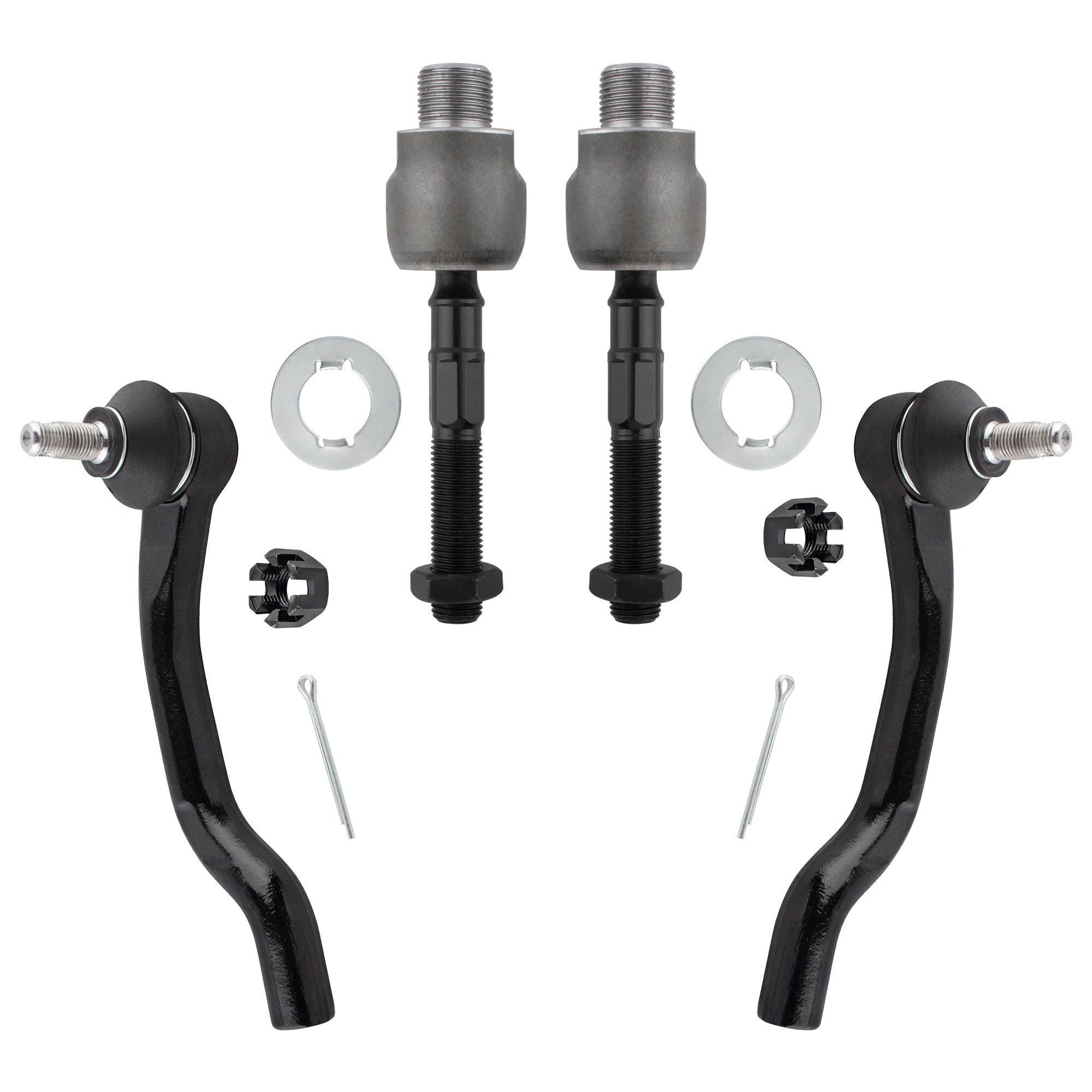 BOXI 4pcs Inner and Outer Tie Rod End Links Fit for Honda Accord 2008 2009 2010 2011 2012