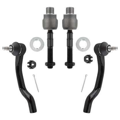 BOXI 4pcs Inner and Outer Tie Rod End Links Fit for Honda Accord 2008 2009 2010 2011 2012
