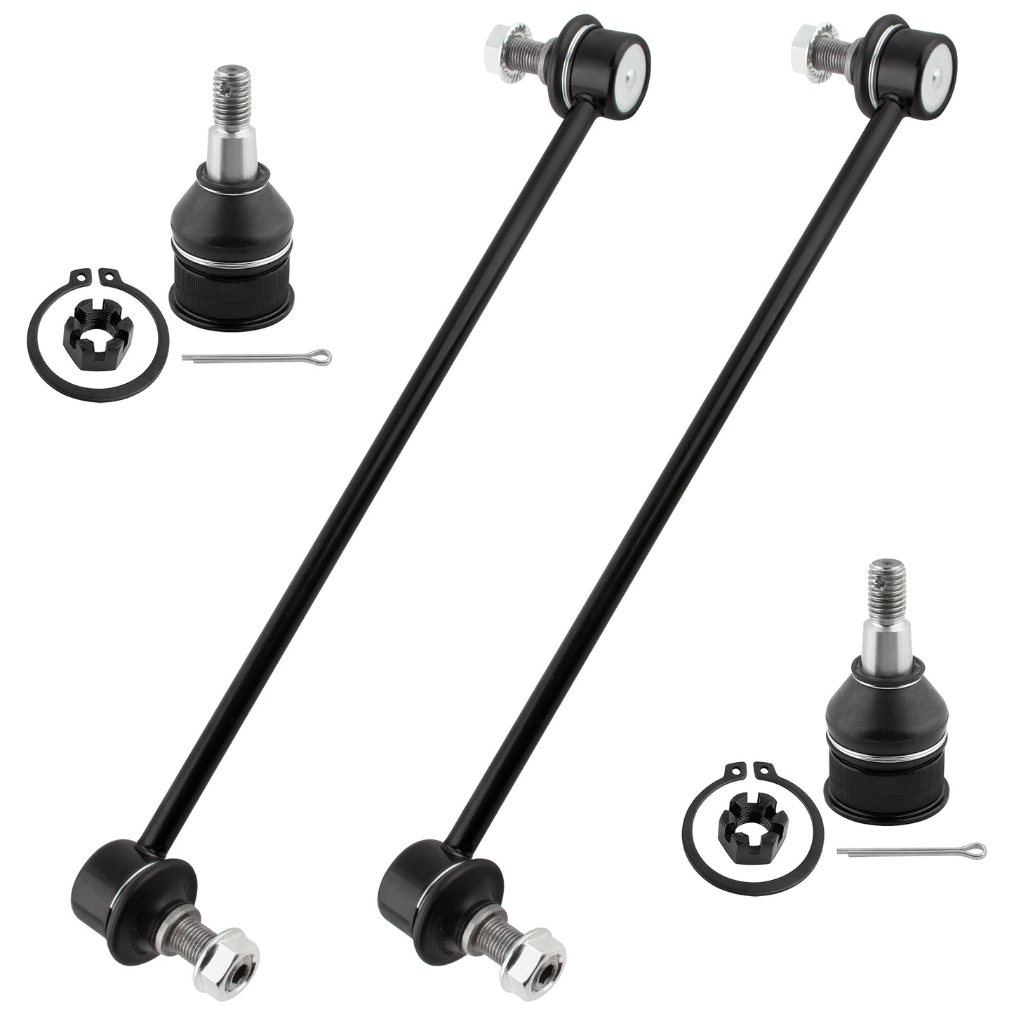 BOXI K80606 K750304 Front Stabilizer Sway Bar End Links + Front Lower Ball Joints Kit FIT for Honda