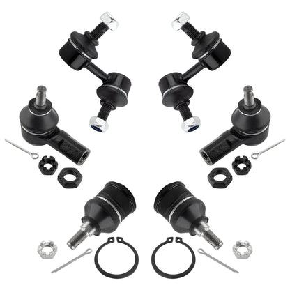 BOXI 6pcs Front Sway Bars Lower Ball Joints Outer Tie Rods Fit for Acura EL 2001 2002 2003 2004
