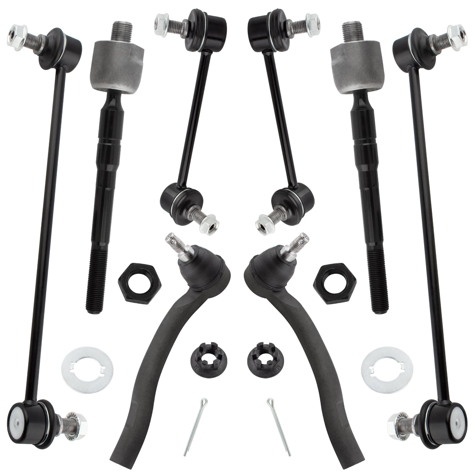 BOXI (Set of 8) Front & Rear Sway Bar End Links + Front Inner & Outer Tie Rod Ends Fit for Acura