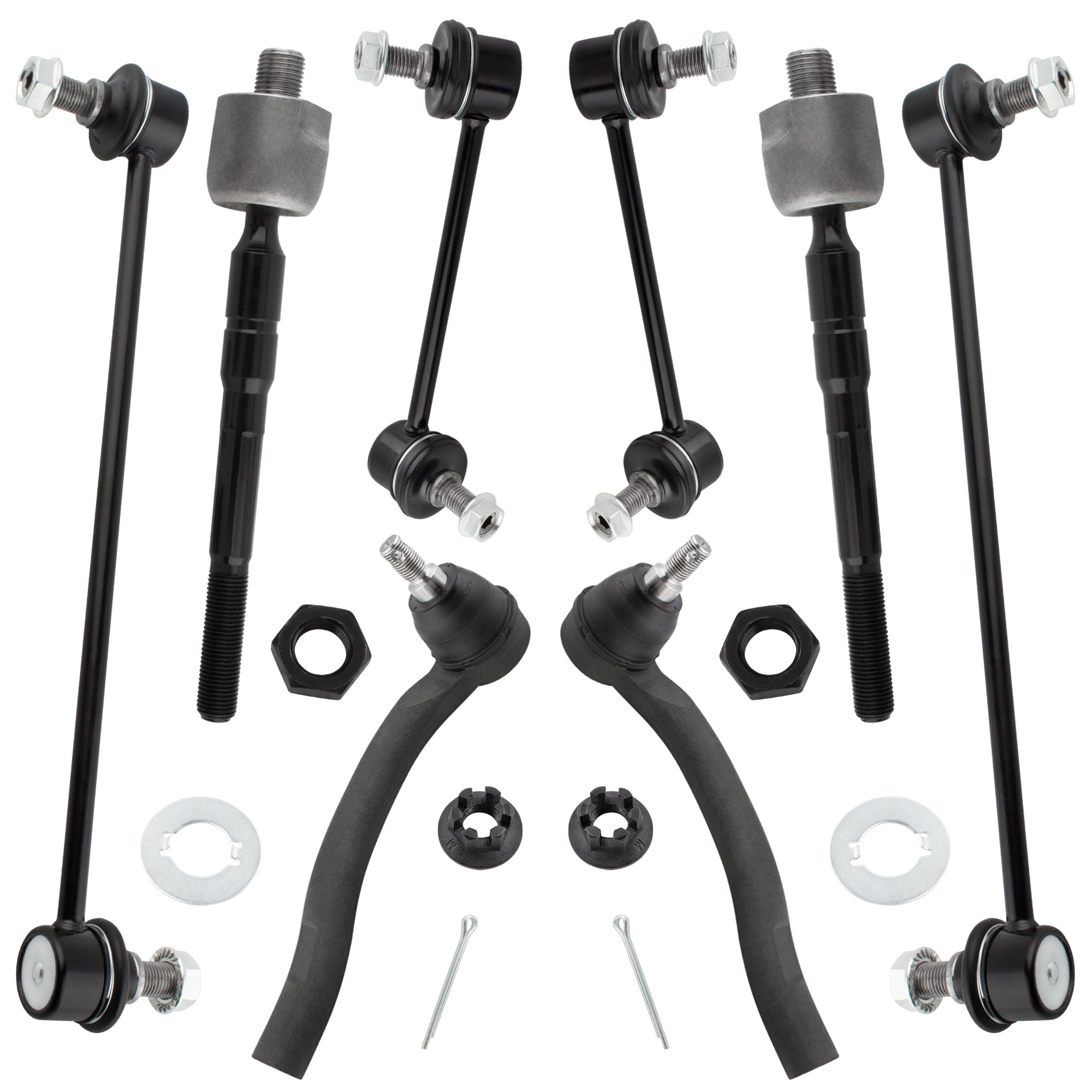 BOXI (Set of 8) Front & Rear Sway Bar End Links + Front Inner & Outer Tie Rod Ends Fit for Acura