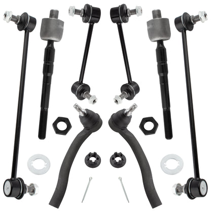BOXI (Set of 8) Front & Rear Sway Bar End Links + Front Inner & Outer Tie Rod Ends Fit for Acura