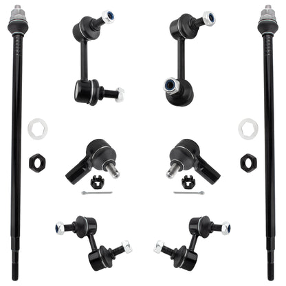 BOXI (Set of 8) Front & Rear Sway Bar End Links + Inner & Outer Tie Rod Ends Fit for Honda Element