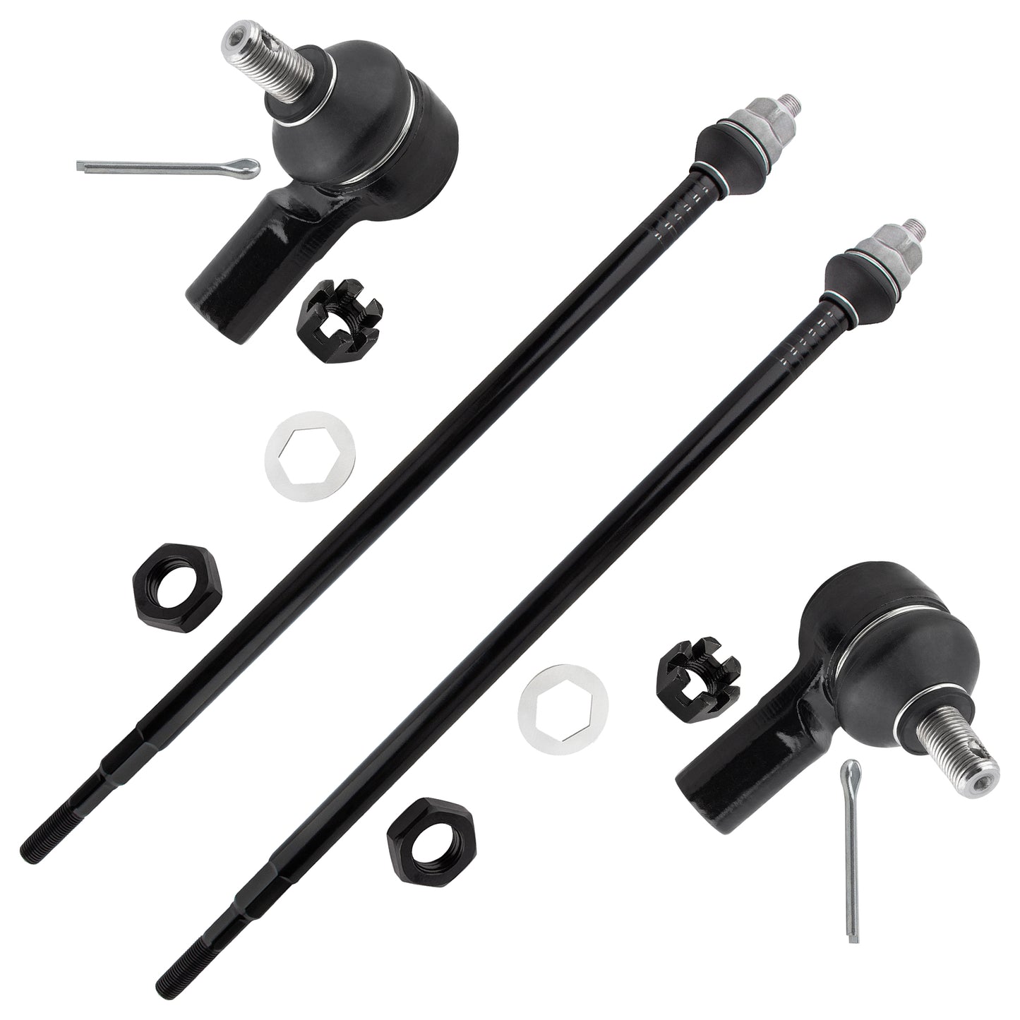 BOXI 4pcs Front Inner Outer Tie Rod Ends Fit for Honda Element 2003 2004 2005 2006 2007 2008 2009