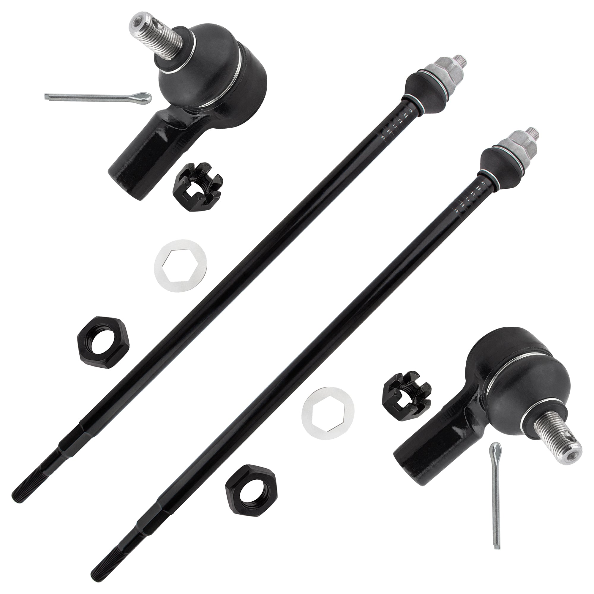 BOXI 4pcs Front Inner Outer Tie Rod Ends Fit for Honda Element 2003 2004 2005 2006 2007 2008 2009