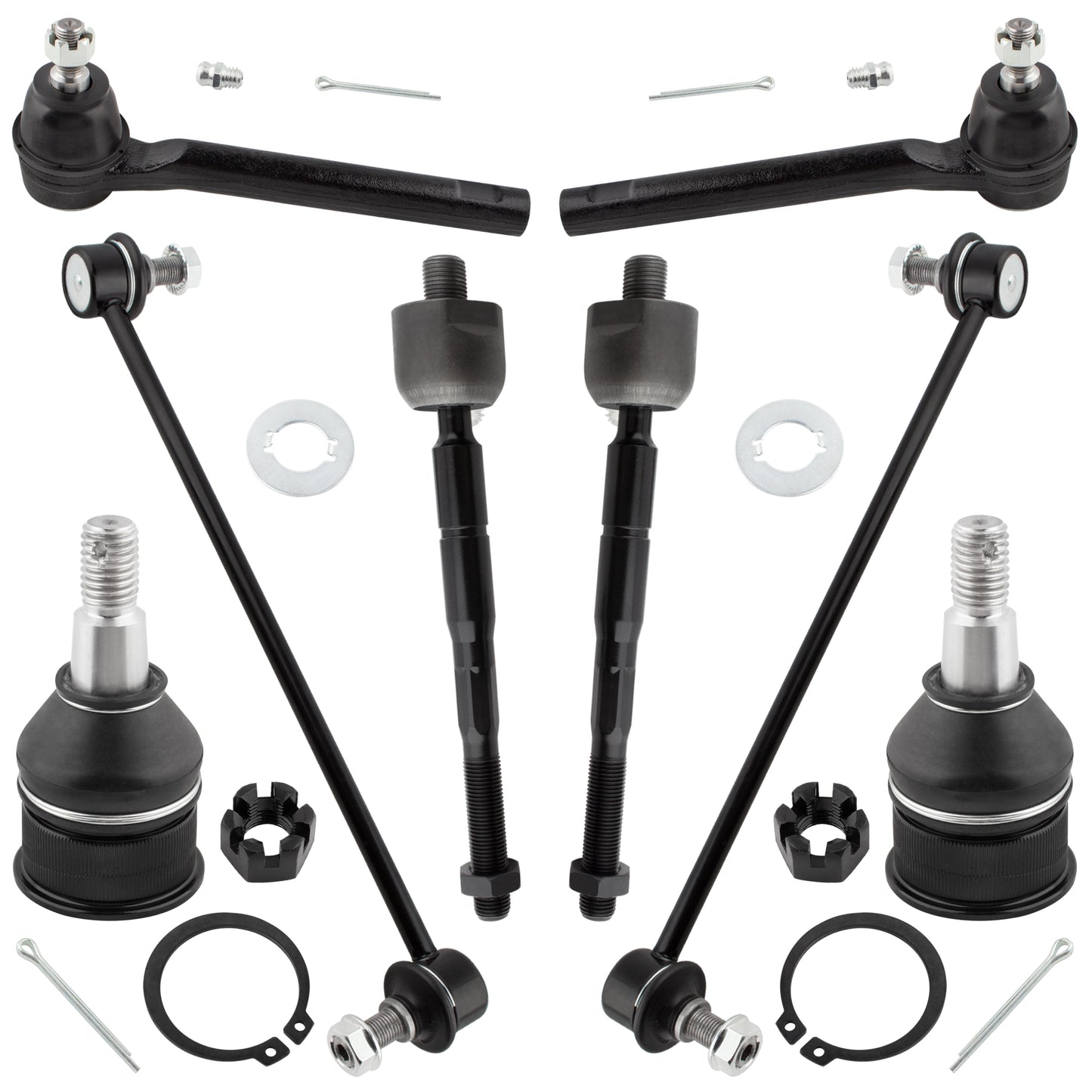 BOXI 8pcs Front Lower Ball Joints & Sway Bars Tie Rods Fit for Honda Odyssey 2005-2009