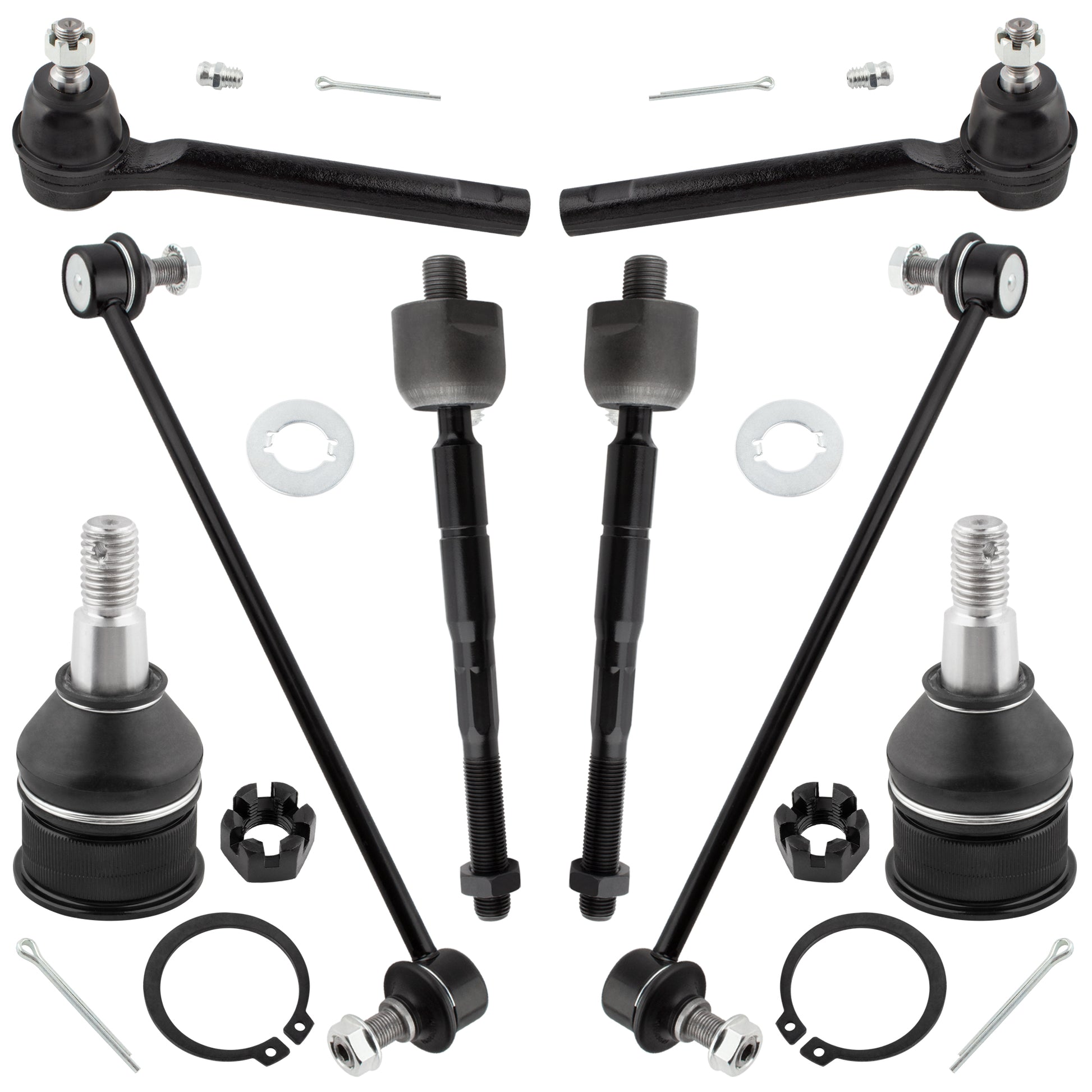 BOXI 8pcs Front Lower Ball Joints & Sway Bars Tie Rods Fit for Honda Odyssey 2005-2009