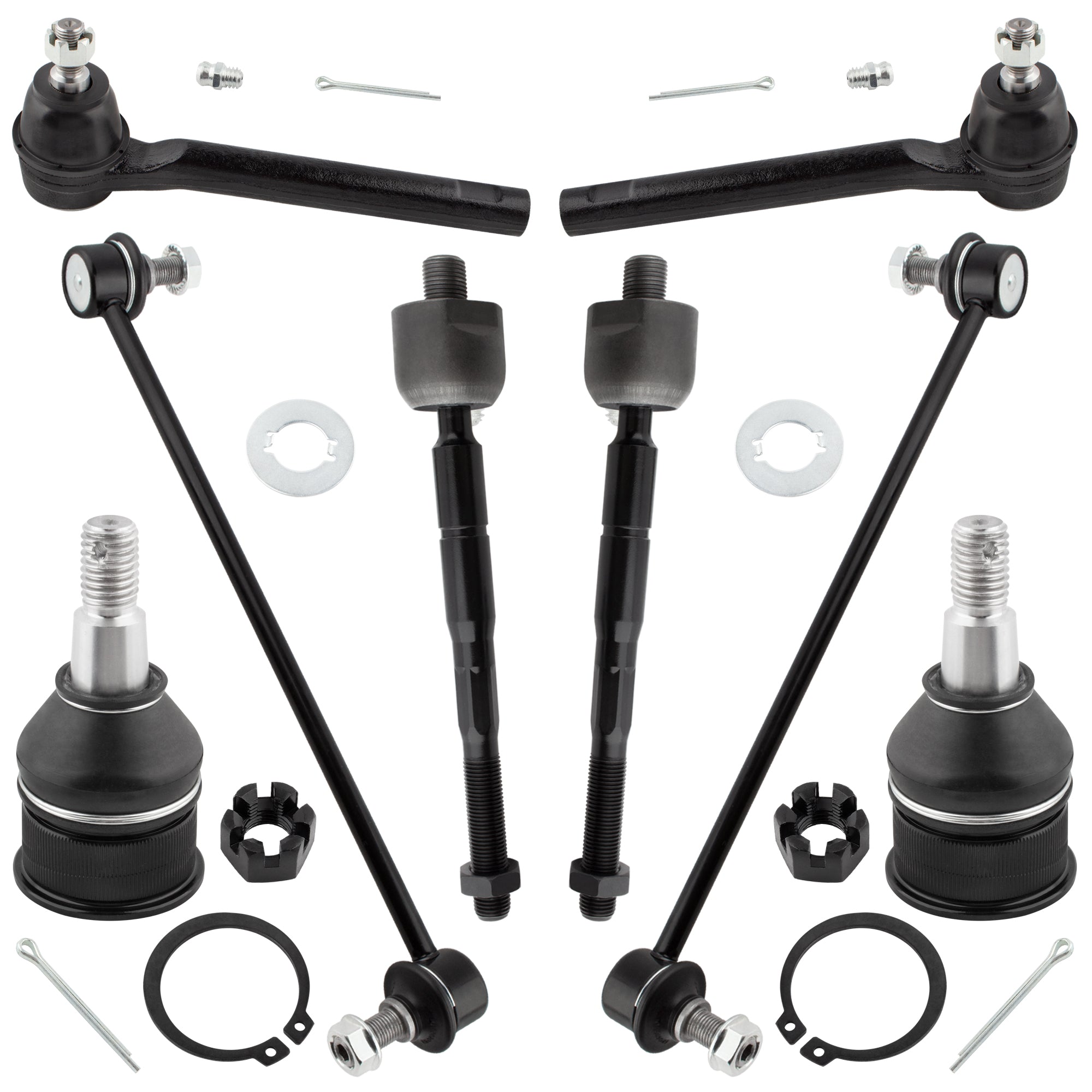 BOXI 8pcs Front Lower Ball Joints & Sway Bars Tie Rods Fit for Honda Odyssey 2005-2009