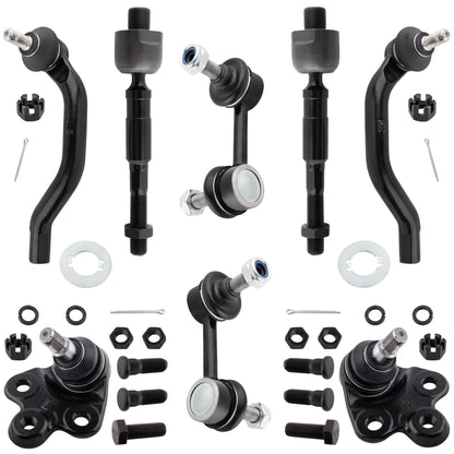 BOXI 8pcs Lower Ball Joint & Sway Bar Link & Tie Rod Kit Fit for Honda Civic 2006 2007 2008 2009