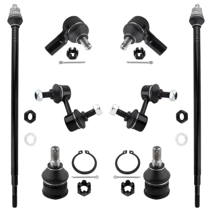 BOXI (Set of 8) Front Sway Bar End Links + Inner & Outer Tie Rod Ends + Lower Ball Joints Fit