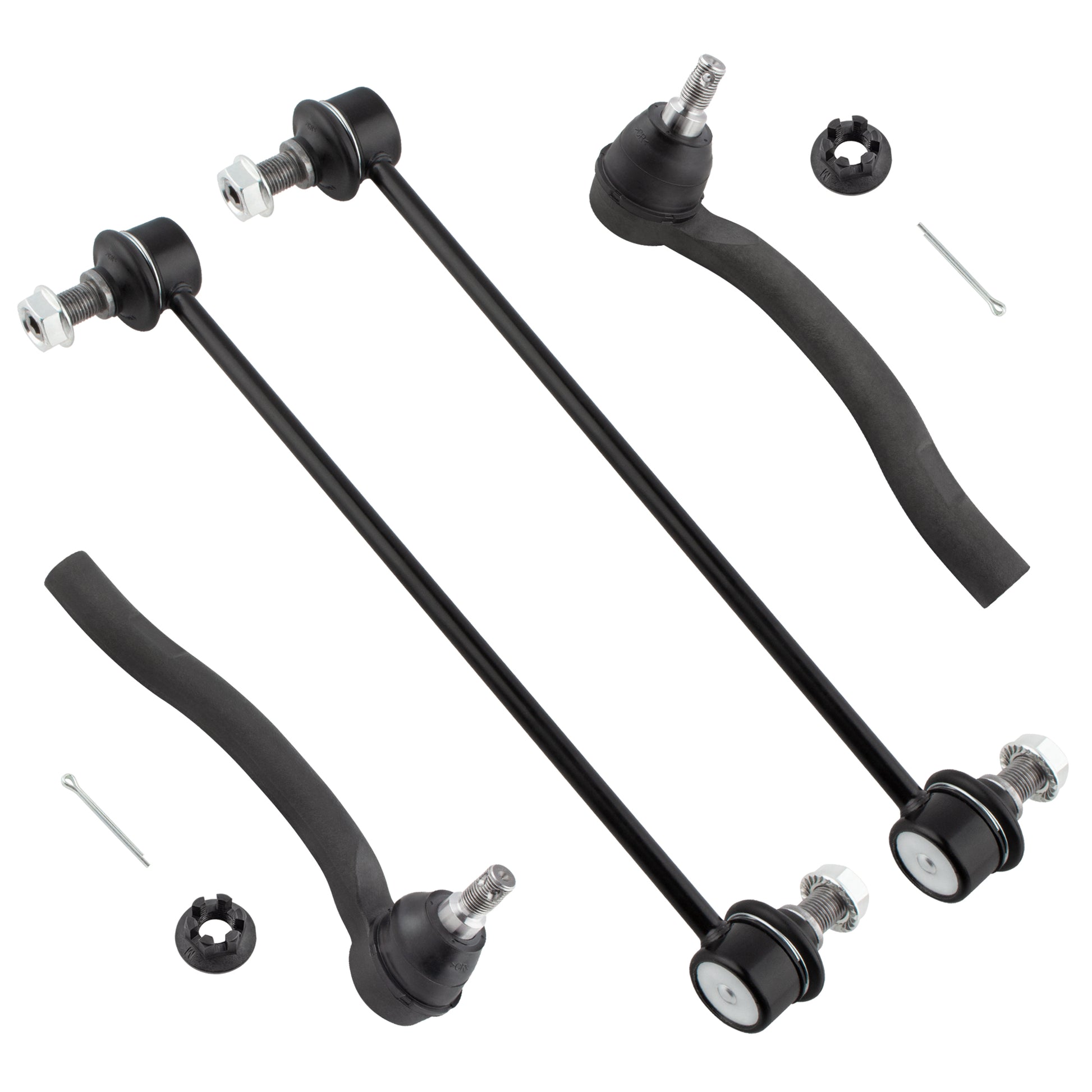 BOXI 4pcs Front Sway Bar End Links & Outer Tie Rods Fit for Acura MDX 2007 2008 2009 2010 2011 2012