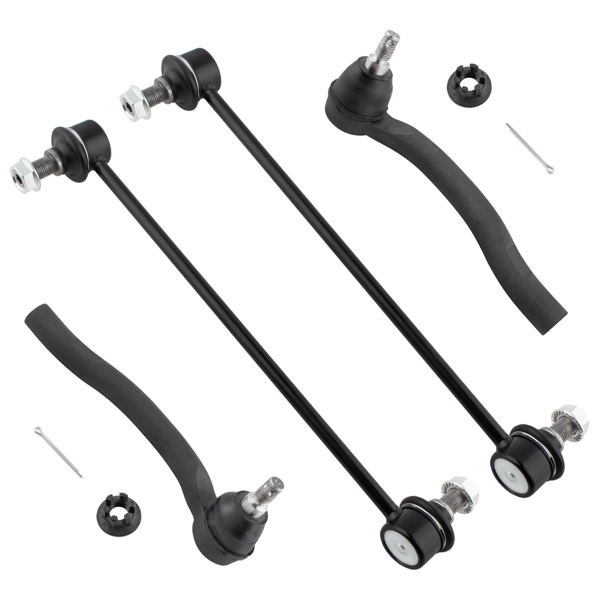 BOXI 4pcs Front Sway Bar End Links & Outer Tie Rods Fit for Acura MDX 2007 2008 2009 2010 2011 2012